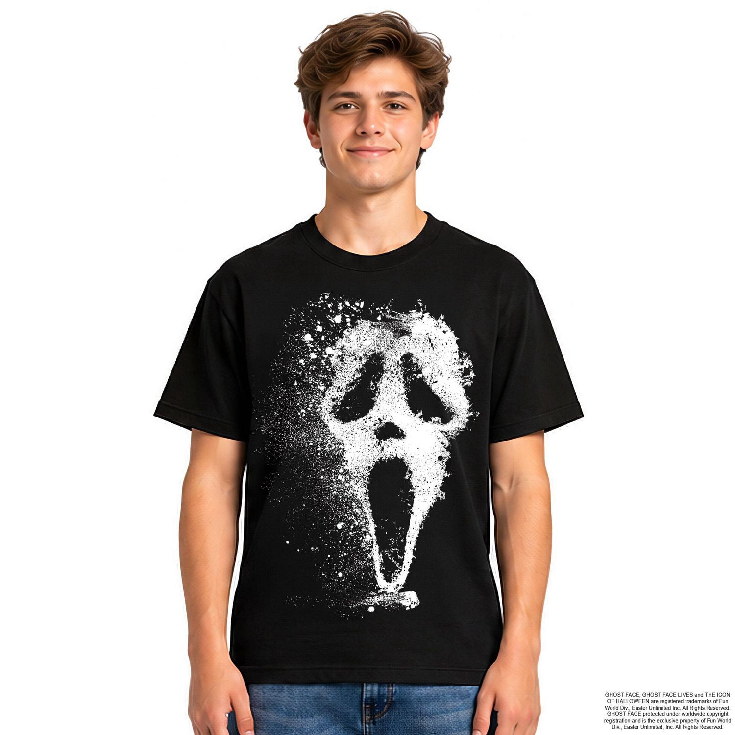 T-Shirt Graphique Pour Hommes Ghostface Halloween Avec Illustration Horror Dust Face