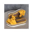 thumbnail image 3 of Woobling Sandales Compensées d'Été pour Femmes, Espadrilles à Plateforme avec Nœud, à Enfiler, Jaune 5.5, 3 of 3