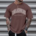 thumbnail image 3 of T-Shirt à Manches Courtes à Manches Raglan pour Hommes avec Imprimé Lettre - Col Rond, Tendance Mode, Parfait pour les Occasions Quotidiennes et Décontractées, 3 of 4