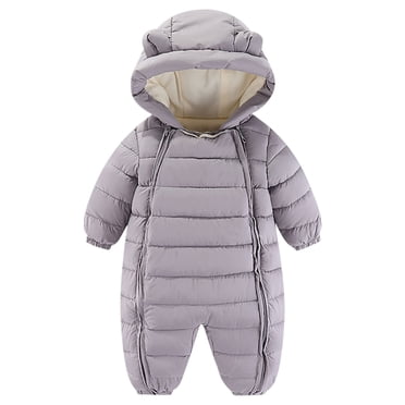 Posijego Combinaison d'Hiver Matelassée Unisexe pour Bébés Filles Garçons, Manches Longues, Légère et Chaude, en Duvet, avec Capuchon