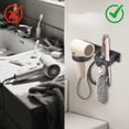 thumbnail image 4 of Wall Mounted Hair Dryer Holder Rack for Bathroom Organization No Drill Storage for Blower and Styling Tools with Functional Design Metal Construction, 4 of 5