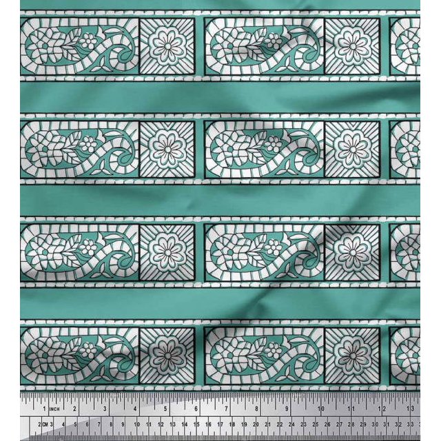 Soimoi Feuilles de Voile de Coton & Tissu Imprimé Floral 1 Yard 56 Inch Wide