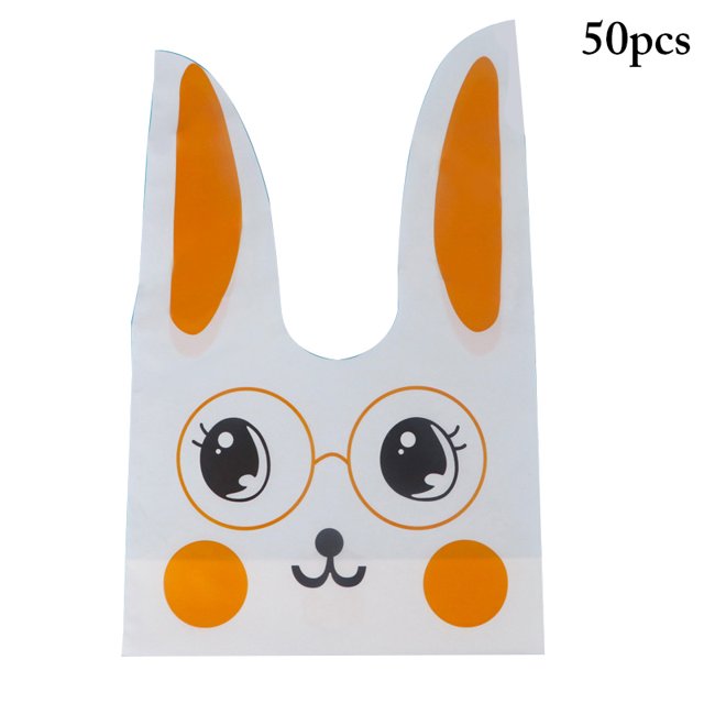 Coofit 50PCS Candy Bag Rabbit Ears Design Treat Bag Party Favor Bag for Cookies Candy