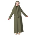 thumbnail image 1 of MEZZALL Robe pour Filles à Manches Longues Robe de Prière Hijab pour Enfants Filles Abaya Classique Robe d'Été pour Tout-Petits, Vert, 7-8 Ans, 1 of 5