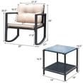 thumbnail image 2 of Patiojoy 3 PCS Patio Rattan Wicker Chair Table Set Wicker Rattan Furniture Beige, 2 of 7