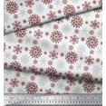 thumbnail image 2 of Soimoi Modal Satin Fabric Snowflake Artistic Printed Fabric 1 Yard 42 Inch Wide, 2 of 3