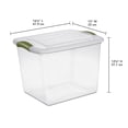 thumbnail image 2 of Sterilite 26 Liter Latch Box, Small Clear Plastic Storage Bin with Lid, Green Latch, 2 of 4
