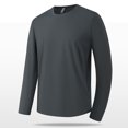 thumbnail image 1 of AherBiu T-Shirts à Col Rond pour Hommes à Manches Longues Grande Taille Légers Décontractés Ajustés Tee-Shirts, 1 of 7