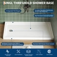 thumbnail image 2 of 60"x32" Shower Pan with Left Drain – Anti-Slip Acrylic/PVC Shower Base, Easy Install with ABS Drain Kit & Steel Cap, White, 2 of 8