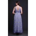thumbnail image 3 of Bimba Feuilles Femmes Imprimé Sans Manches Longue Maxi à Bretelles Bohème Robe de Plage-Grand, 3 of 5