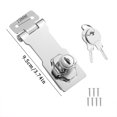 thumbnail image 3 of Clearance! beishanbush Door Stoppers Drawer Lock Plate Refrigerator Closet Door Lock Buckle Desk File Cabinet Door Lock Plate with Lock Sliding Door Simple Lock One Size Silver, 3 of 8