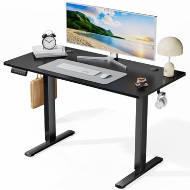 EDX Electric Adjustable Height Sit Standing Desk, 48 x 24 inch Splice Board for Home Office, Black