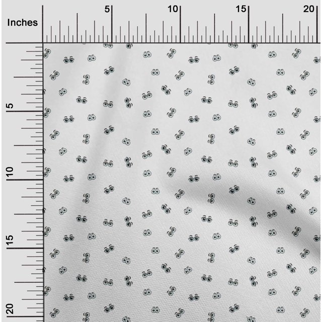 oneOone Cotton Cambric Fabric Eyes Face Print Sewing Fabric BTY 56 Inch Wide