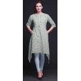 thumbnail image 3 of Bimba Blue Rabbit & Birds Floral Asymmetric Kurta Indian Tunic Tops For Women Printed Indian Clothing X-Large, 3 of 6