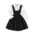 thumbnail image 2 of LOVZFMLL Fashion Girls Summer Short Sleeves Round Neck Solid Color Dress, 2 of 9