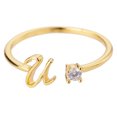 thumbnail image 1 of Riforla Gold Personalized Rhinestone 26 Initial Ring Jewelry Personalized Initial Letter Open Ring with Diamond Rhinestone Ring for Women Womens Jewelry U, 1 of 3