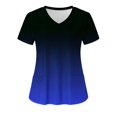 thumbnail image 1 of TIMIFIS Bleu Foncé Tuniques Médicales pour Femmes Uniformes d'Infirmières Professionnelles Hauts d'Été Dégradé Col en V Manches Courtes Hauts Médicaux Décontractés Tenue de Travail avec Poches Printemps/été, 1 of 3