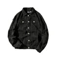 thumbnail image 4 of Black Long Sleeve for Mens Winter Fall Denim Hippie Vintage Western Ripped Renaissance Peasant Ethnic Motorcycle Distressed Plain Steampunk Coat Mens Button 2025 M, 4 of 9