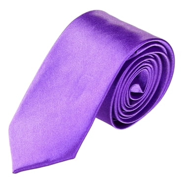 INSPIRE CHIC Men's Self Tied Solid Color Bussiness Neckwear Party Slim Neckties Violet One Size