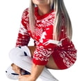 thumbnail image 3 of Robe Pull de Noël pour Femmes Renne Flocon de Neige Tricot Manches Longues, 3 of 6
