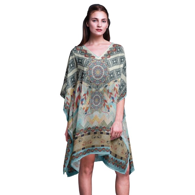 Phagun Bikini Caftan de Plage Cover up Femmes Midi Robe Courte Caftan-S-L