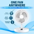 thumbnail image 2 of As Seen on TV My Foldaway Rechargeable 3-Speed Portable Folding Floor and Table Fan, Extendable 4-40 Inches, 2 of 9