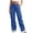 Blue#cargo wide leg sweatpants women, variant on Brnmxoke Sweat Cargo Pants for Women Casual Baggy Loose Elastic Drawstring Pant Wide Leg Athletic Jogger Palazzo Trousers with Multi Pockets Dark Gray,S