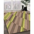 thumbnail image 3 of Ahgly Company Tapis d'Intérieur Ronds Transitionnels Bruns Lavables à la Machine, 7 Pieds Rond, 3 of 7
