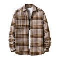 thumbnail image 2 of Meichang Men's Flannel Shirts Plus Size Plaid Outerwear Fall Button Down Shirt Jacket Regular Fit Long Sleeve Cardigan Jacket, 2 of 5