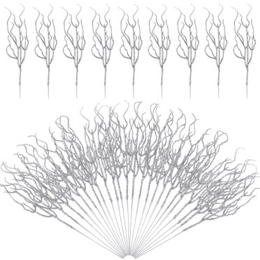 30 Pcs Christmas Picks Sprays BaiTrend Artificial Glitter Berry Stems Branches Twigs Sticks Sprigs Tree Decorations Ornaments Garland Wreath Flowers To