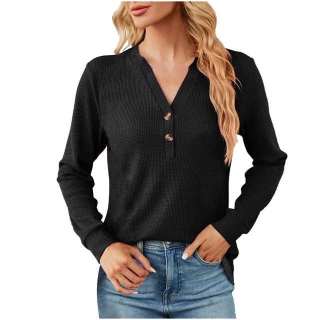 Birdeem Women's Solid Colored V-Neck Long Sleeve Textured Fallow Jacket Tops Blouse