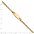 thumbnail image 3 of Bracelet Ancre Semi-Solide 14K Forme Diamant Rouge Émail ID w 8 Pouces "Bracelets, 3 of 3