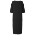 thumbnail image 2 of Innerwin Robe Midi Simple Robes pour Femmes Plage Col Rond Confortable Noir TG, 2 of 4
