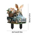 thumbnail image 2 of Easter Decorations for Home Driving Bunny 2D Flat Acrylic Ground Insert, Waterproof Wear-Resistant Yard Sign, 2 of 8
