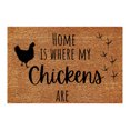 thumbnail image 1 of Doormat Outdoor Weather Mat for Entryway Spring Rug Outdoor Welcome Doormat Home Decorations Rugs for Front Door Entry Indoor Outdoor Decor, 16x24 Inch HOME IS WHERE MY Chicken ARE, 1 of 3