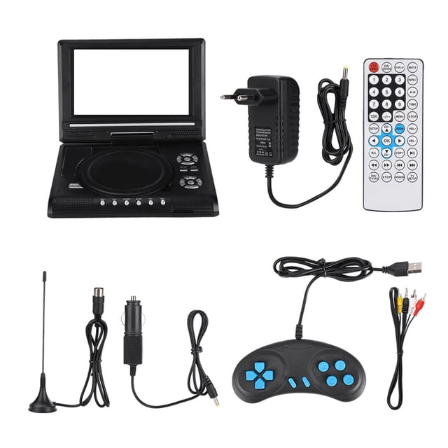 Home Portable Car DVD Player 7.8 Inch VCD MP3 HD Multimedia Digital DVD Player Home Theatre System with Car Charger Gamepad ,Easy to Install