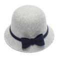 thumbnail image 1 of Chapeau Melon Petit pour Femme, Automne et Hiver, Nœud, Bout Rond, Décontracté, Style Bassin de Pêcheur, 1 of 3