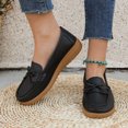 thumbnail image 4 of B91xZ Chaussures Confortables pour Femmes Mocassins à Semelle Crantée Plateforme Talon Épais Classique Bout Rond à Enfiler Uniforme de Bureau Oxfords Chaussures, Noir 7, 4 of 5