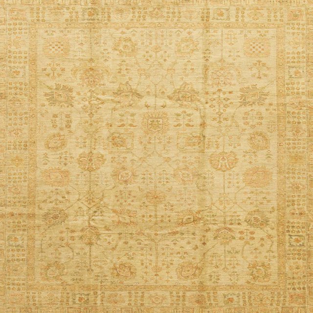 Ahgly Company Indoor Square Abstract Chrome Gold Yellow Oriental Area Rugs, 6' Square