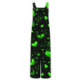 thumbnail image 4 of QATAINLAV Combinaisons de la Saint-Patrick pour Femmes en Coton et Lin, Combinaisons Détente Confortables, Salopettes Tendance à Imprimé Trèfle avec Poches, Vert P Rabais de 90 % Liquidation, 4 of 8
