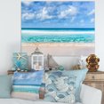 thumbnail image 1 of Tranquil Beach under White Clouds - Modern Seascape Canvas Artwork, 1 of 1
