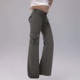 thumbnail image 2 of GreatBaby Girls Solid Color Cargo Jogger Pants Multi-Pocket Trousers with Drawstring Kids Casual Fall Spring Everyday Bottoms, 2 of 6