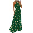 thumbnail image 2 of Heliisoer Robe Longue de Plage pour Femmes à Imprimé Tropical, Dos Nu à Col Licou, 2 of 3
