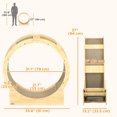 thumbnail image 3 of PawHut 36" Cat Wheel for Indoor Cats with Brake, Scratching Pads, Oak, 3 of 10
