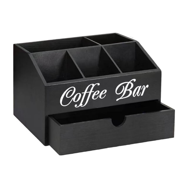 Lipstore Coffee Station Organizer Rustic Coffee Accessories Organizer for Cafe Office B