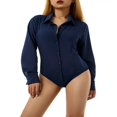 thumbnail image 1 of Chemises Unies pour Femmes à Boutons Combinaison Chemise Formelle Manches Longues Col Rabattu Body, 1 of 6