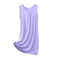 thumbnail image 2 of Elvqul Pyjama Sans Manches pour Femmes Nuisette Violette pour Femmes Pyjama Uni pour Femmes Grande Taille, 2 of 5