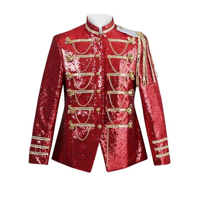Pisexur Mens Suit Jacket Men's Court Style Solid Color Sequin Performance Suit Breasted Suit Jacket Mens Blazer Jacket Blazer for Men Sports Coat for Men