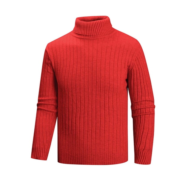 fatyb Chandail pour Hommes à Col Roulé Décontracté Tricoté Extensible à Manches Longues Hauts Chauds d'Automne Hiver pour Hommes
