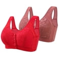thumbnail image 1 of biudgviw Front Closure Bras for Women 2 Pc Wireless Push up Full Coverage Plus Size Bras Supportive Everyday Bralettes, 1 of 2